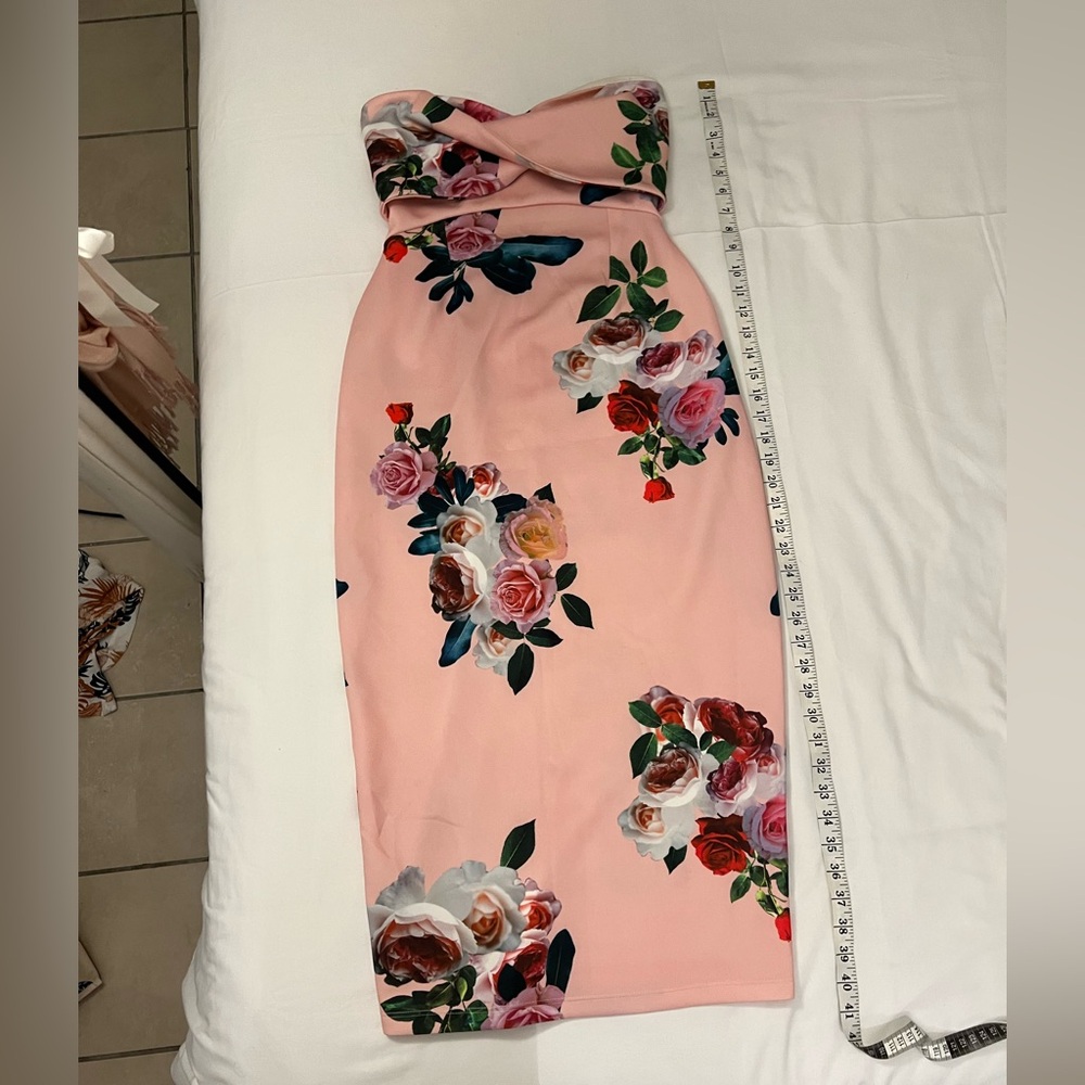 ASOS Pink Floral Pencil Skirt